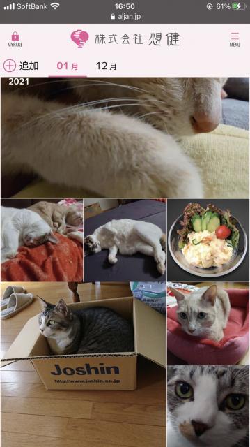 家族と写真を共有するオリジナルSNS